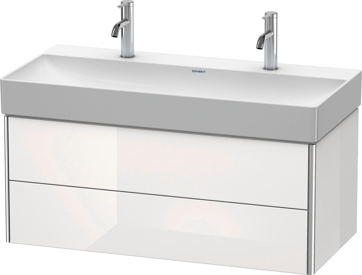 DURAVIT XSquare Waschtischunterbau 984 mm, 2 Schubkästen, Weiß Seidenmatt, wandhängend