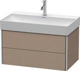Duravit XSquare Waschtischunterbau 784 mm, 2 Schubkästen, Basalt Matt – Wandhängend mit Tip-On