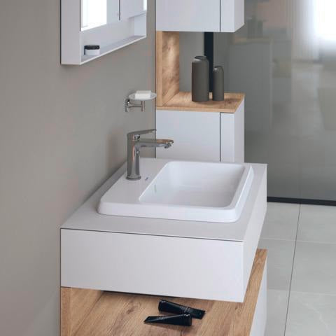 DURAVIT Qatego Einbauwaschtisch 550 mm Weiß mit HygieneGlaze, 1 Hahnloch & Überlauf