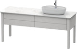 DURAVIT Luv Waschtischunterbau bodenstehend 1733 mm, 2 Auszüge, weiß seidenmatt, Becken links