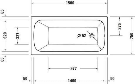 DURAVIT Qatego Whirlwanne 1500x750mm Rechteckig Einbau Weiß mit Fußgestell