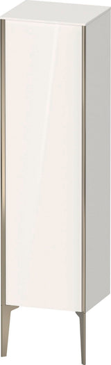 DURAVIT XViu Halbhochschrank 400x360x1330mm, 1 Tür, Tip-on, Taupe seidenmatt, Glasböden