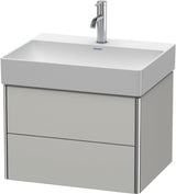 DURAVIT XSquare Waschtischunterbau 584 mm betongrau matt mit 2 Schubkästen und Tip-On-Technik