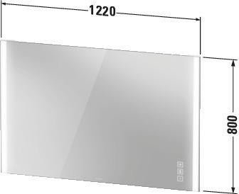 Duravit XViu Spiegel mit Beleuchtung 1020x800 mm schwarz matt – Touchless, IP44, Spiegelheizung
