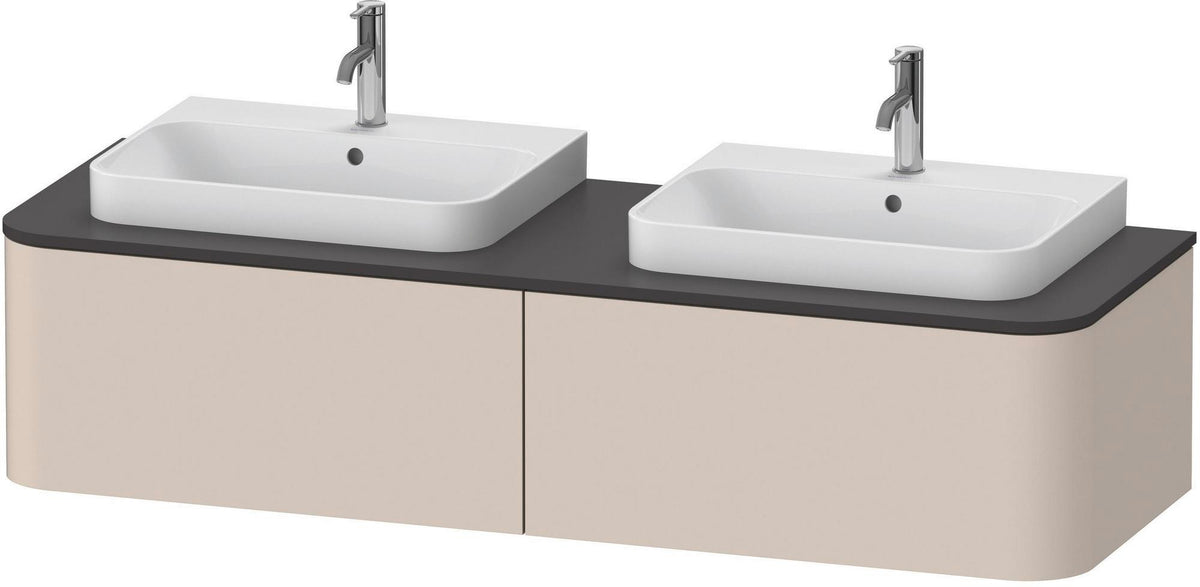 DURAVIT Happy D.2 Konsolenwaschtischunterbau 1600 mm Taupe supermatt mit Tip-On Technik