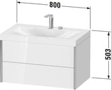 DURAVIT XViu c-bonded Waschtischset 800 mm wandhängend mit 2 Schubkästen und Tip-on-Technik