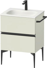 Duravit Sivida Waschtischunterbau 610 mm, bodenstehend, 2 Schubkästen, Weiß Hochglanz