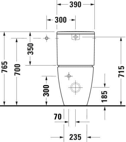 DURAVIT ME by Starck Stand-WC 650 mm weiß, spülrandlos, Tiefspüler, WonderGliss