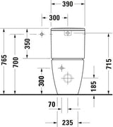 DURAVIT ME by Starck Stand-WC 650 mm weiß, spülrandlos, Tiefspüler, WonderGliss