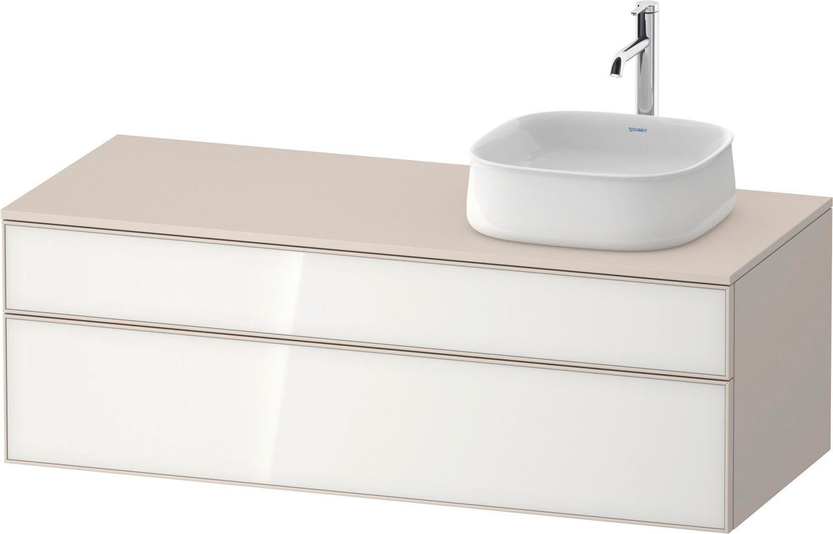 Duravit Zencha Konsolen-Waschtischunterbau 1300 mm Eiche Anthrazit wandhängend