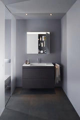 Duravit L-Cube c-bonded Waschtischset 800 mm mit Vero Air Becken, 2 Schubkästen, Schwarz Hochglanz