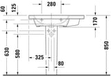 Duravit DuraStyle Möbelwaschtisch 800 mm, Becken links, mit Überlauf, ohne Hahnloch, Weiß