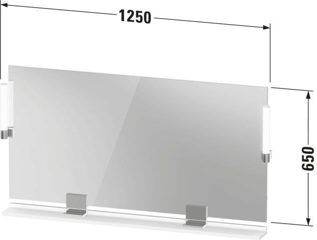 DURAVIT Sivida Spiegel 1330x650 mm mit LED-Beleuchtung, Sensorschalter & Dimmfunktion