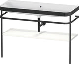 Duravit Happy D.2 c-bonded Waschtischset 1175 mm mit Metallkonsole, weiß