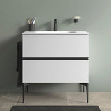 DURAVIT Sivida Waschtischunterbau 810 mm, bodenstehend, 2 Schubkästen, Chrom/Graphit Matt