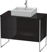DURAVIT XSquare Konsolenwaschtischunterbau 1000 mm Schwarz Hochglanz mit 2 Schubkästen