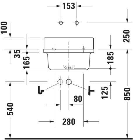 DURAVIT Ausgussbecken Starck 3 480 mm weiß – Wandhängend, ohne Überlauf, ohne Hahnlochbank