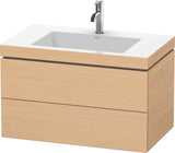 Duravit L-Cube c-bonded Waschtischset 800 mm mit Vero Air Becken, 2 Schubkästen, Schwarz Hochglanz