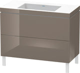 DURAVIT L-Cube c-bonded Waschtischset 1000 mm Flannel Grey Hochglanz mit Vero Air Waschtisch und 2 Auszügen