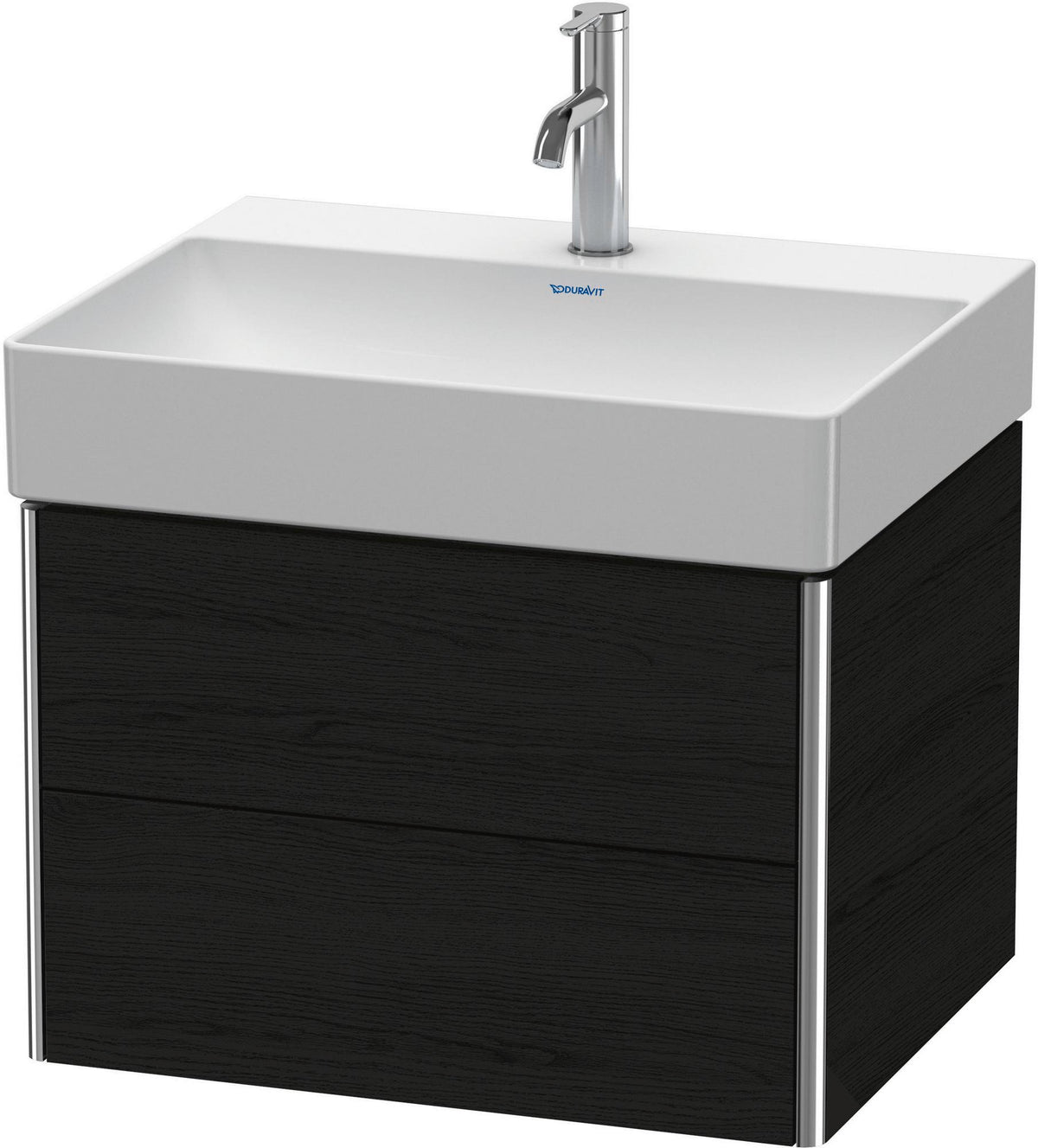 DURAVIT XSquare Waschtischunterbau 584 mm Eiche Schwarz, 2 Schubkästen, wandhängend