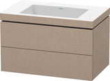 Duravit L-Cube c-bonded Waschtischset 800 mm mit Vero Air Becken, 2 Schubkästen, Schwarz Hochglanz