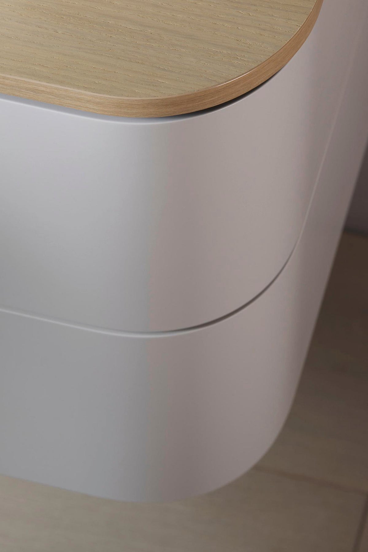Duravit Happy D.2 Konsole 1300x550x16mm mit 2 Ausschnitten, Beckenposition b., taupe supermatt