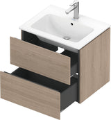 Duravit L-Cube Waschtischunterbau 481x620x550 mm, 2 Schubkästen, Amerikanisch Nussbaum – Wandhängend