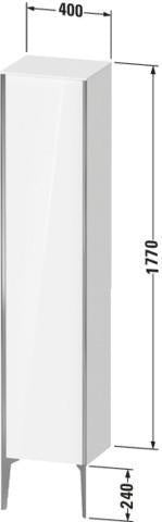 Duravit Hochschrank XViu 1770 mm weiß matt, wandhängend, 1 Tür, Soft-Close, Push-Open