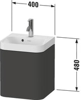 DURAVIT Happy D.2 c-shaped Waschtischset wandhängend 400x360x480mm mit Überlauf und HLB in Taupe