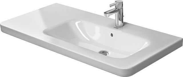 Duravit DuraStyle Möbelwaschtisch 1000 mm, Becken rechts, mit Überlauf, Hahnlochbank, weiß