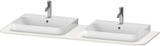 DURAVIT Happy D.2 Plus Konsole 1600 mm taupe supermatt – 2 Ausschnitte, 16 mm
