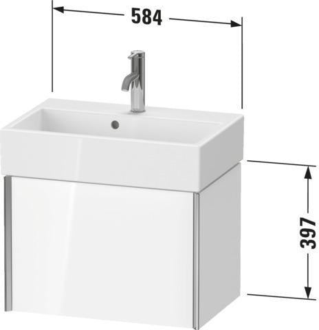 Duravit Waschtischunterbau XVIU 584 mm wandhängend in Seidenmatt für Vero Air – Badmöbel mit Stauraum