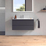 DURAVIT L-Cube c-bonded Waschtischset 1000 mm mit Vero Air, 2 Schubkästen, Graphit Matt – Wandhängend