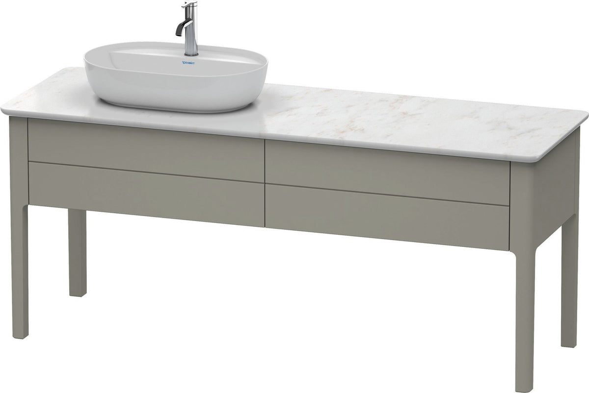 DURAVIT Luv Waschtischunterbau bodenstehend 1733 mm, 2 Auszüge, weiß seidenmatt, Becken links