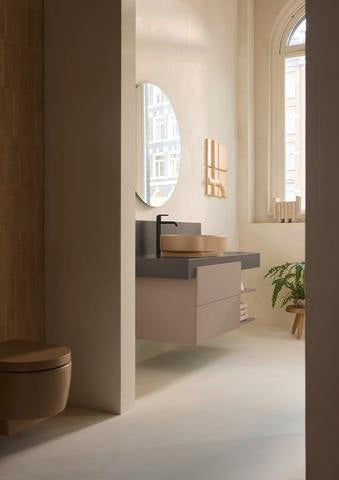DURAVIT Balcoon Konsole 1400x370x550 mm mit Ausschnitt links, Lava Struktur