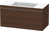 DURAVIT L-Cube c-bonded Waschtischset 1000 mm Nussbaum gebürstet mit Vero Air Becken und Tip-On-Auszug