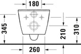 DURAVIT Wand-WC ME by Starck 540 mm spülrandlos weiß antibakteriell