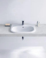 DURAVIT D-Code Einbauwaschtisch 545 mm weiß mit Überlauf und 1 Hahnloch – Sanitärkeramik