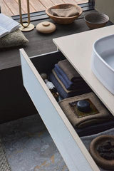 DURAVIT Zencha Konsolen-Waschtischunterbau 1600 mm Eiche Anthrazit mit 2 Auszügen