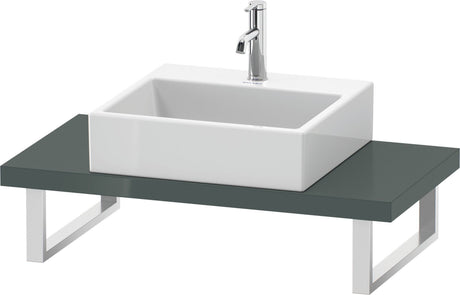 Duravit L-Cube Konsole 480 mm tief, variabel 800–2000 mm, Dolomiti Grey, 2 Ausschnitte