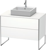 DURAVIT XSquare Waschtischunterbau 1000 mm bodenstehend weiß matt mit 2 Schubkästen und Tip-On-Technik