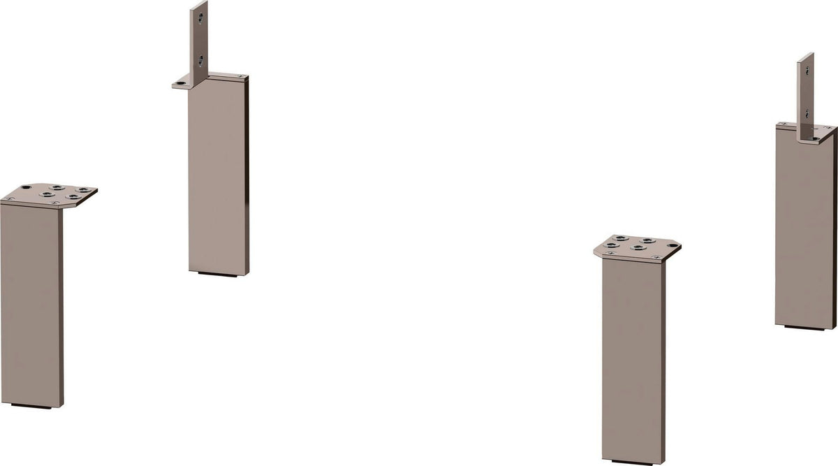 DURAVIT Brioso Sockelfuß 152x44x10 mm, 4 Stück, Betongrau Matt – Aluminium, inkl. Befestigungsmaterial