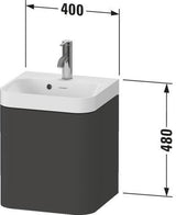 DURAVIT Happy D.2 Waschtischset 400x360mm mit Unterschrank, 1 Tür, Weiß Hochglanz
