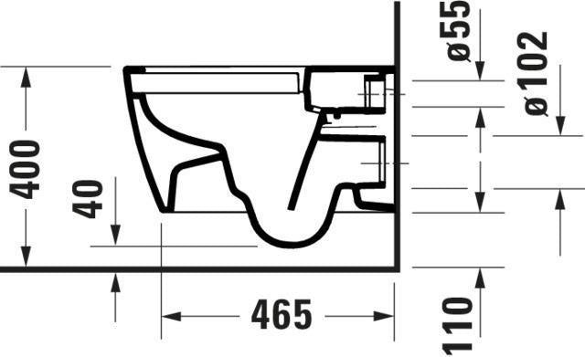 DURAVIT Wand-WC ME by Starck 540 mm spülrandlos weiß antibakteriell