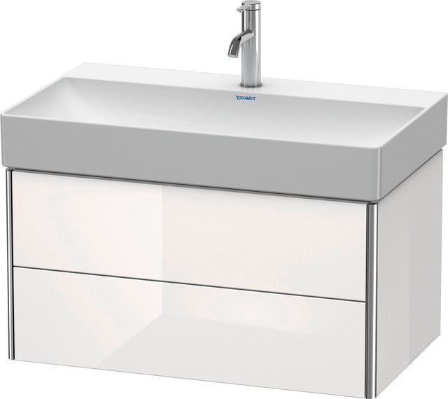Duravit XSquare Waschtischunterbau Eiche Schwarz 784 mm mit 2 Schubkästen und Tip-On-Technik