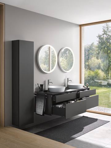DURAVIT L-Cube Hochschrank 400 mm graphit matt, 1 Tür links, Soft-Close, wandhängend