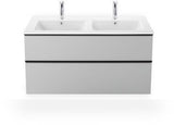 Duravit ME by Starck Doppelwaschtisch 1300 mm, weiß hochglanz, 2 Waschplätze, 3 Hahnlöcher