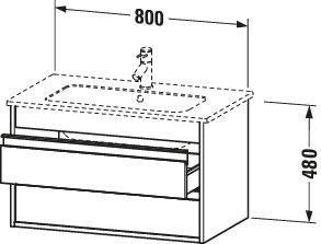 DURAVIT Ketho Waschtischunterbau 800 mm betongrau matt, 2 Schubladen, wandhängend, Soft-Close