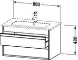 DURAVIT Ketho Waschtischunterbau 800 mm betongrau matt, 2 Schubladen, wandhängend, Soft-Close