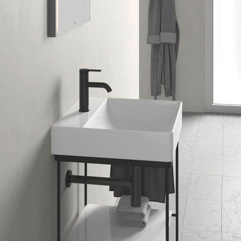 DURAVIT Metallkonsole DuraSquare für Waschtisch 235350, höhenverstellbar, mit Handtuchhalter, Chrom